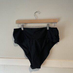 Madewell High-Rise Bikini Bottom in True Black